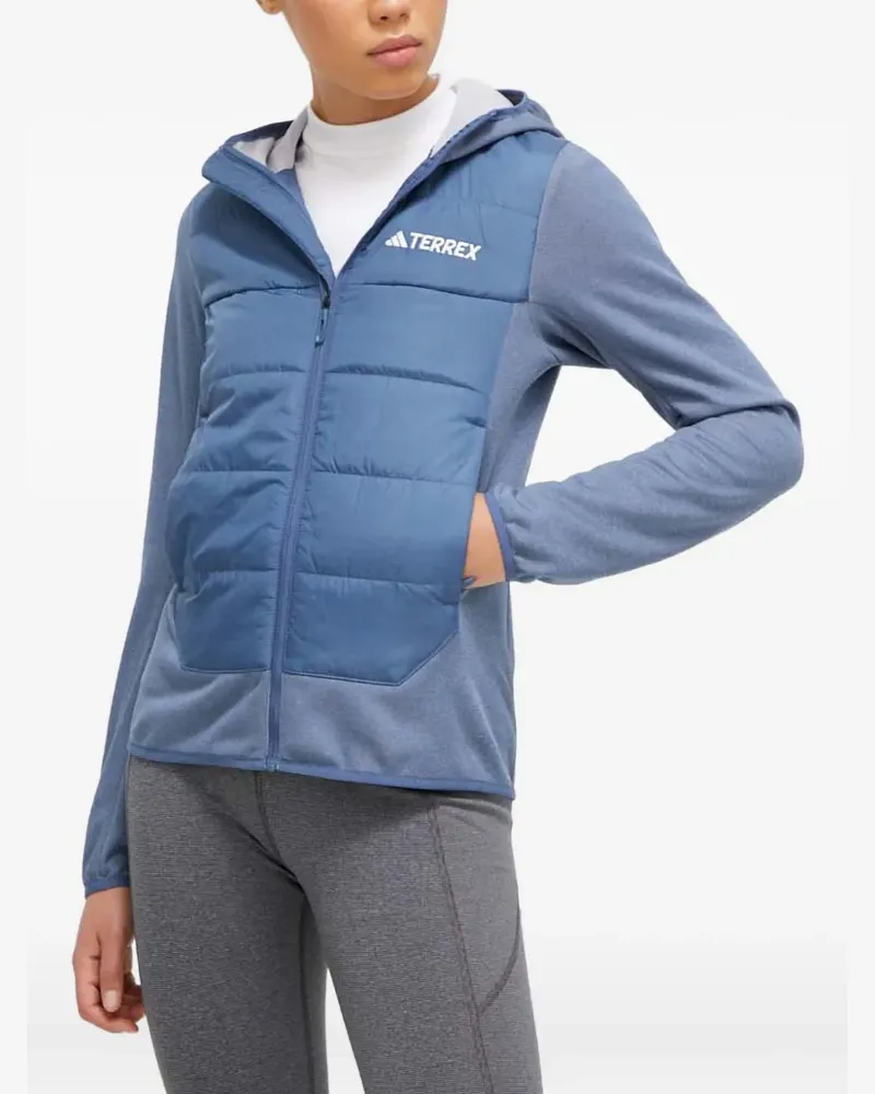 adidas Gesteppte Kapuzenjacke - Blau Blau