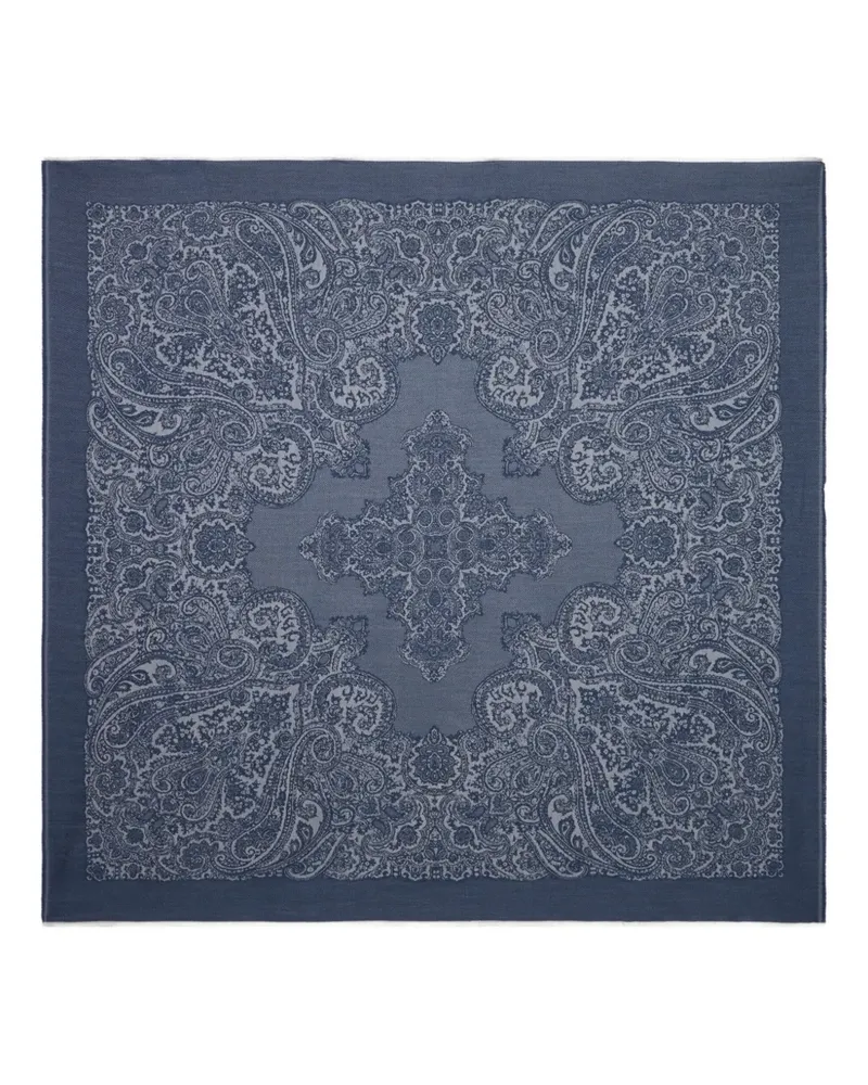 Etro Schal aus Paisley-Jacquard - Blau Blau