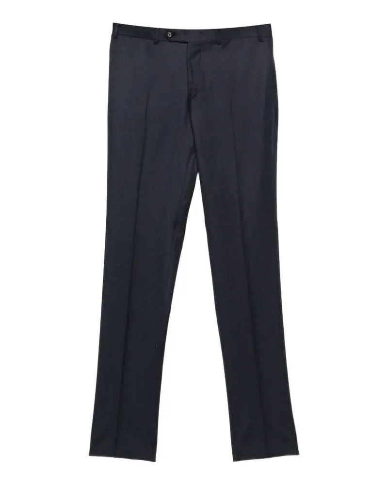 Canali Klassische Hose mit Bügelfalten - Blau Blau