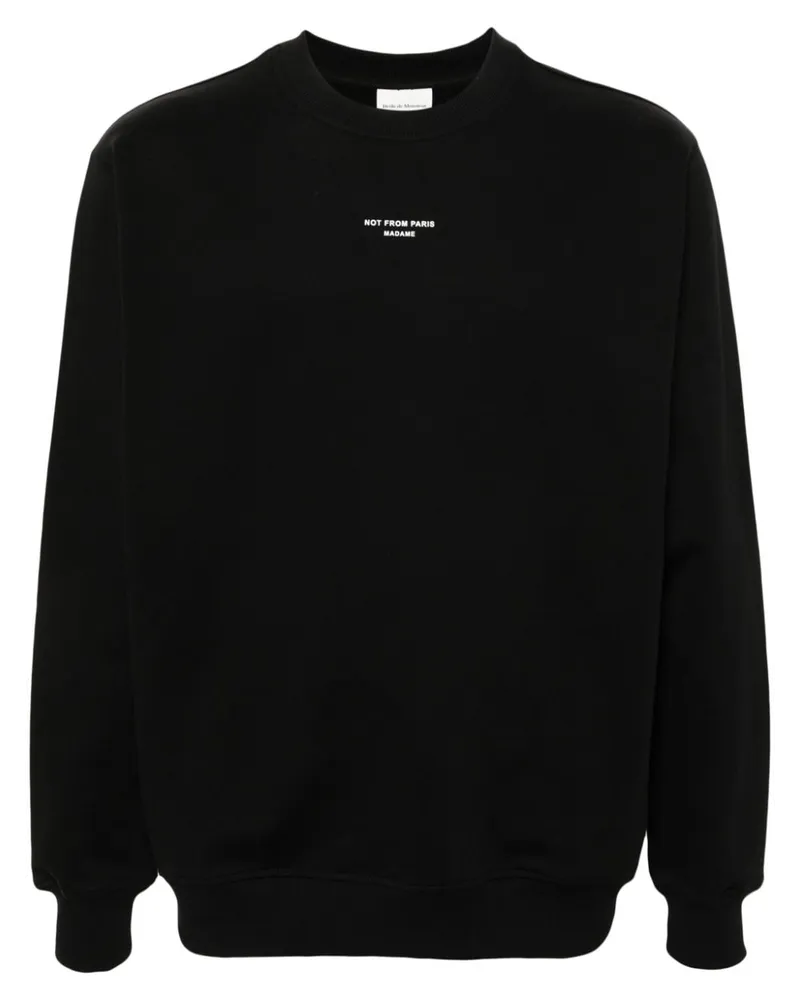 Drôle de Monsieur Le Sweatshirt Slogan Classiqe Top Schwarz