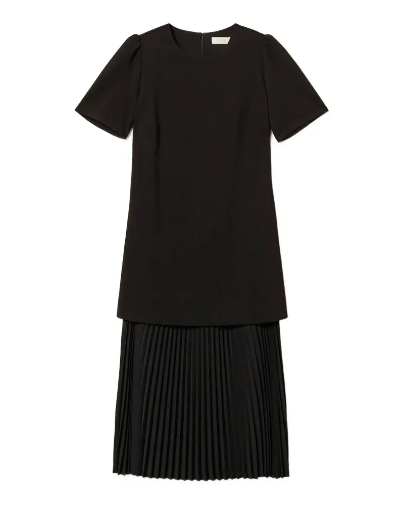 Twin-Set pleated midi dress - Schwarz Schwarz