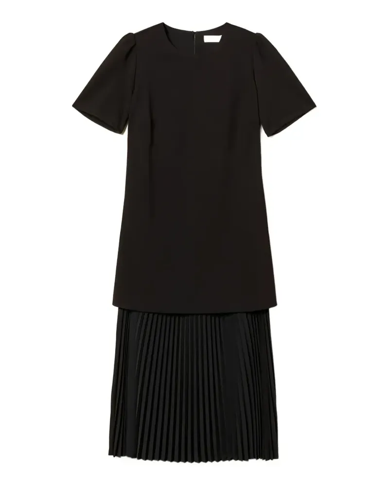 Twin-Set Midikleid mit Falten - Schwarz Schwarz
