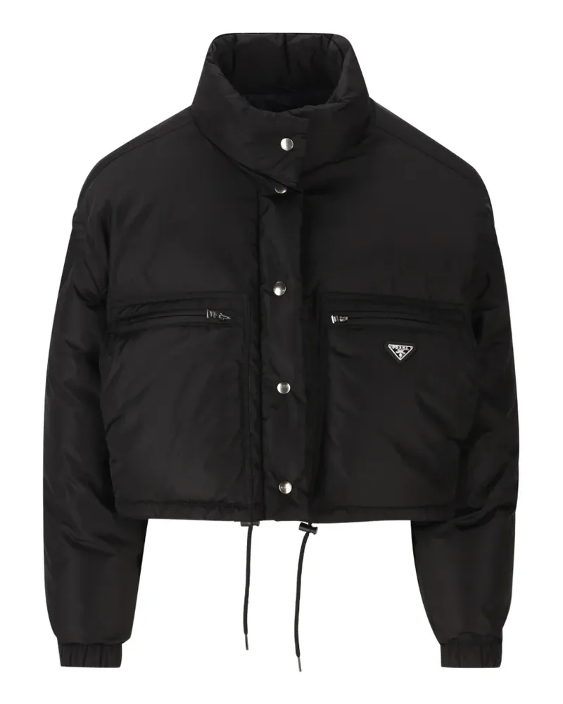Prada Re-Nylon logo-plaque jacket - Schwarz Schwarz