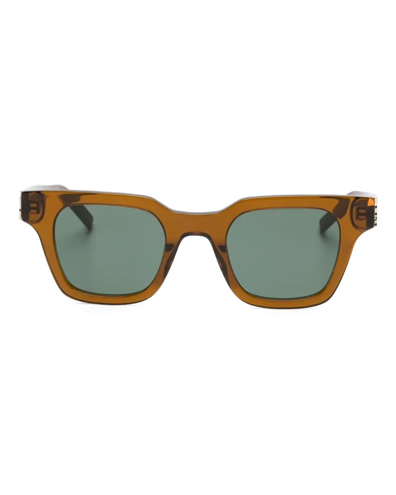 Saint Laurent Eckige Sonnenbrille mit Logo - Braun Braun