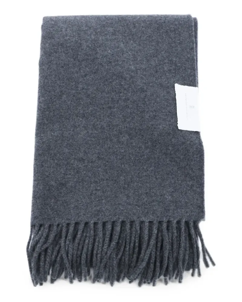 Brunello Cucinelli fringed cashmere scarf - Grau Grau