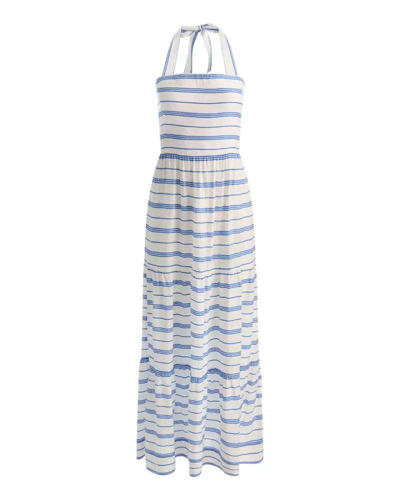 Alice + Olivia Gestuftes Saige Neckholder-Maxikleid - Weiß Weiß