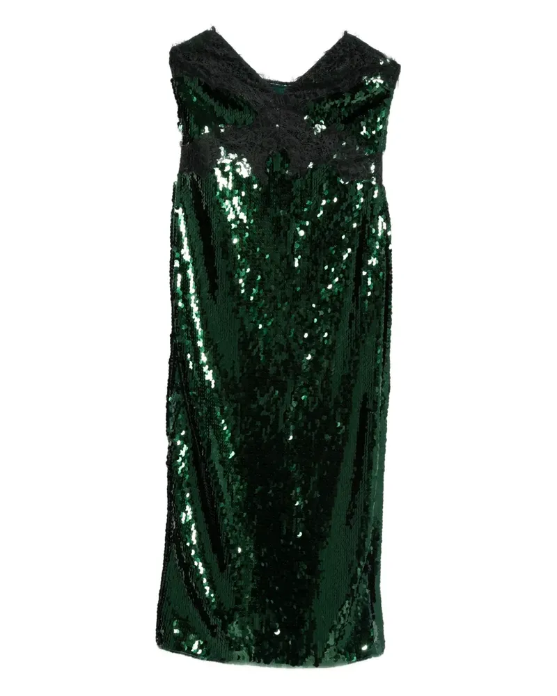 Retrofête Ellen Midikleid aus Spitze mit Pailletten - Grün Grün