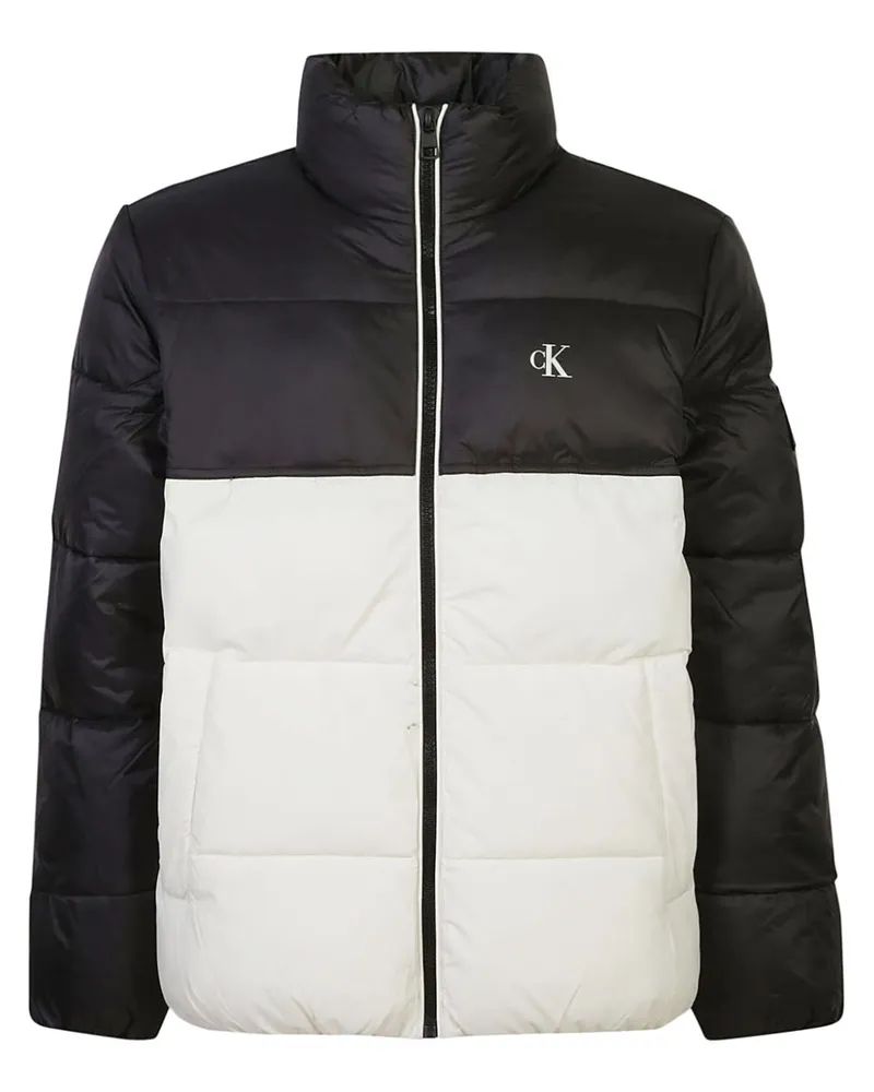 Calvin Klein Gefütterte Jacke mit Logo-Patch - Schwarz Schwarz