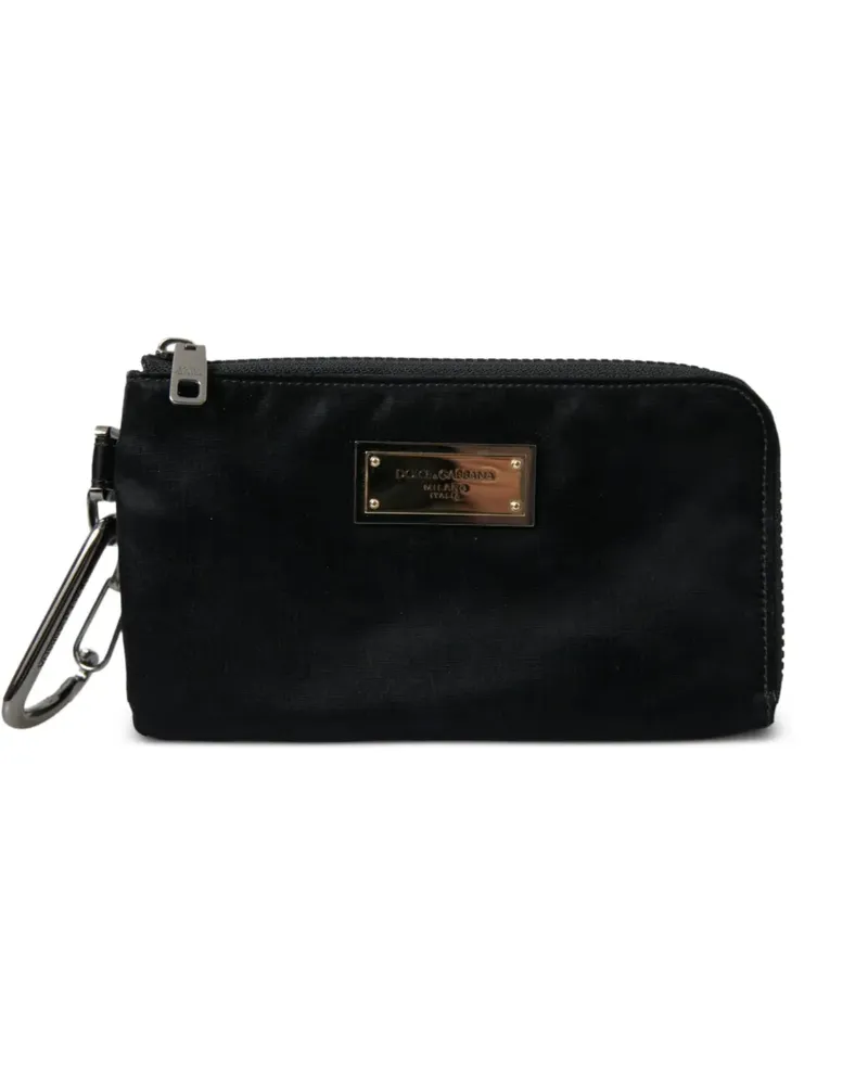 Dolce & Gabbana Schlüsseletui mit Logo-Schild - Schwarz Schwarz