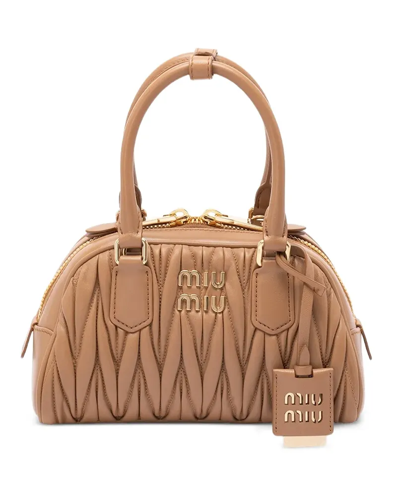 Miu Miu Arcadie leather tote bag - Nude Nude
