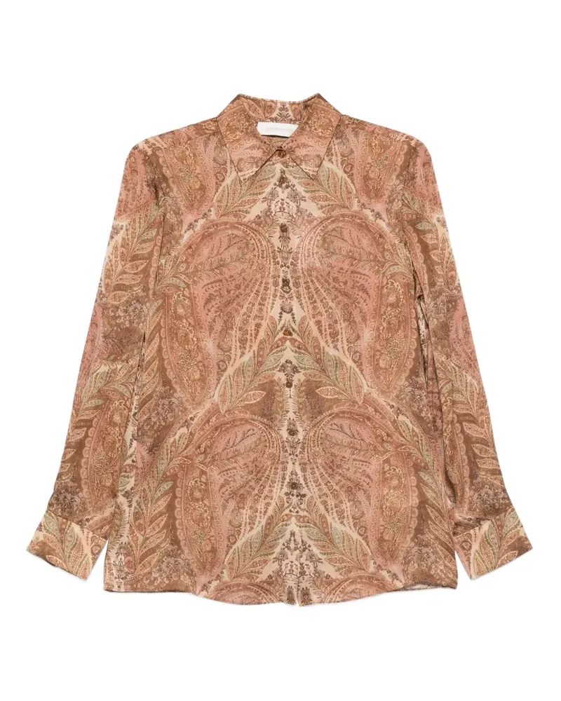 Zimmermann Hemd mit Paisley-Kragen - Orange Orange