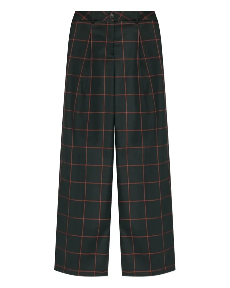 Paul Smith Karierte Hose mit weitem Bein - Grün Grün