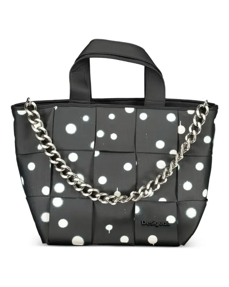 Desigual woven polka-dot tote bag - Schwarz Schwarz