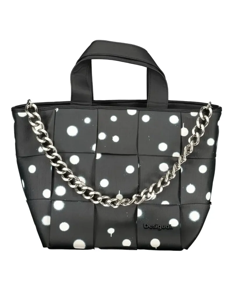 Desigual woven polka-dot tote bag - Schwarz Schwarz