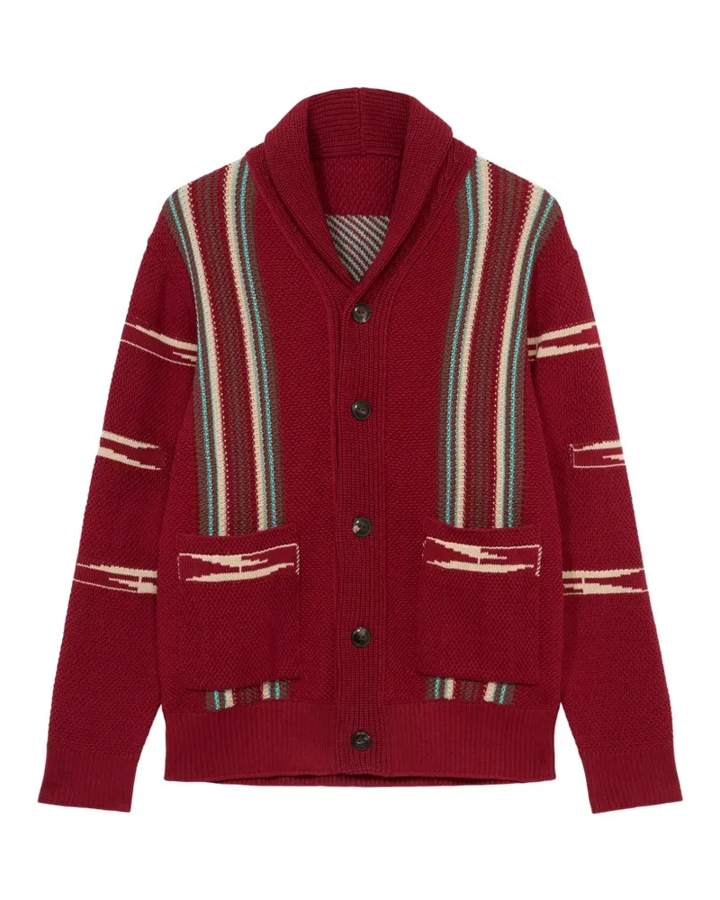 Fortela red geometric cardigan - Rot Rot
