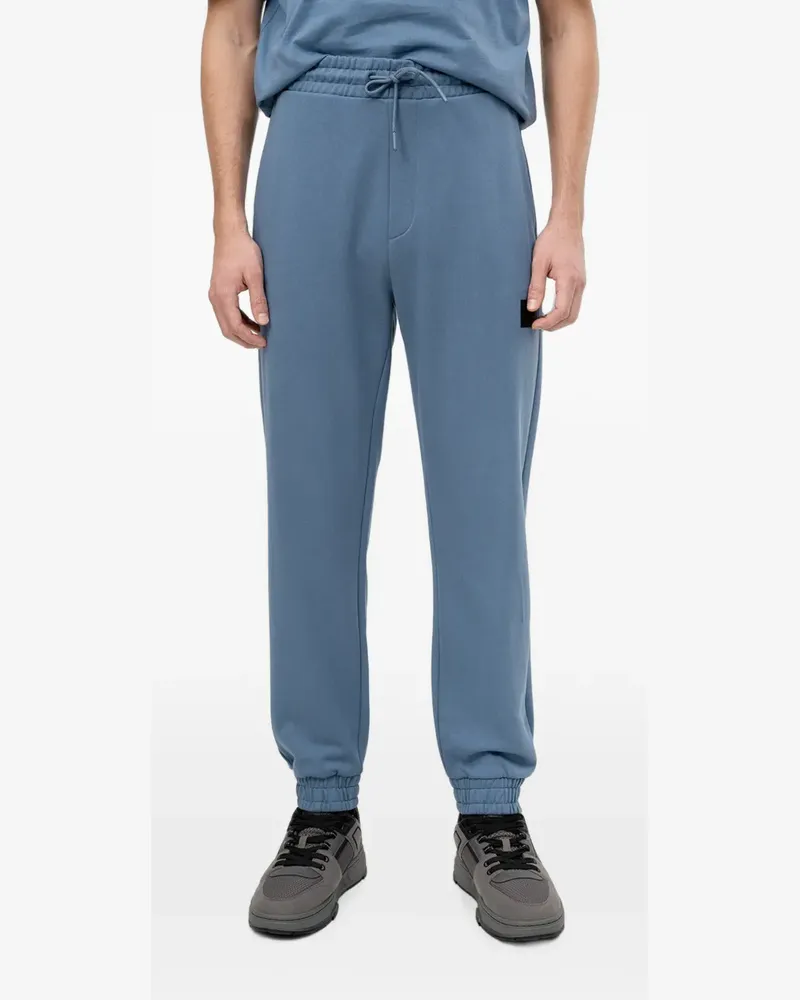 HUGO BOSS logo-patch drawstring track pants - Blau Blau