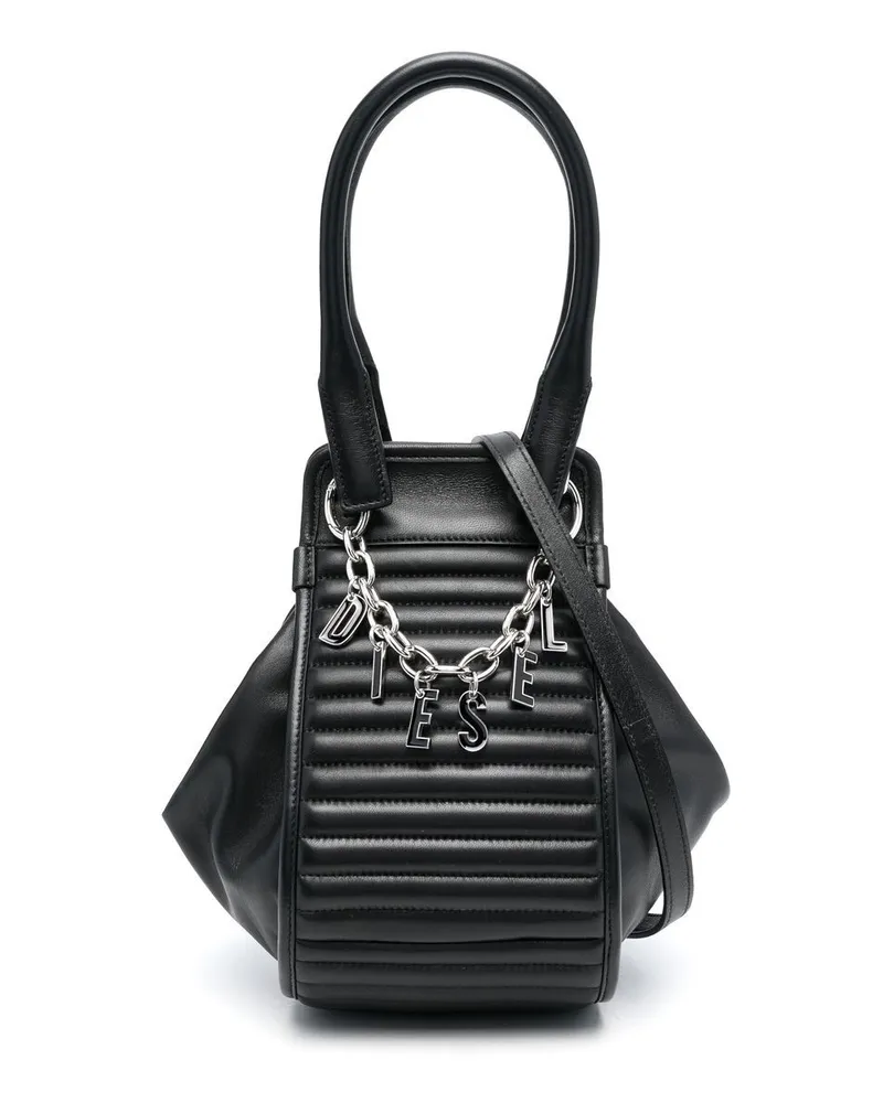 Diesel Handtasche mit Logo Schwarz