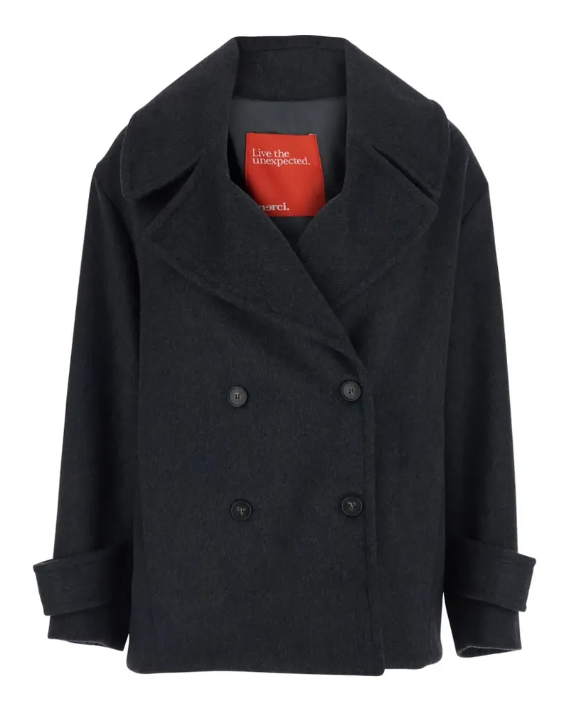 ..,merci double-breasted coat - Grau Grau