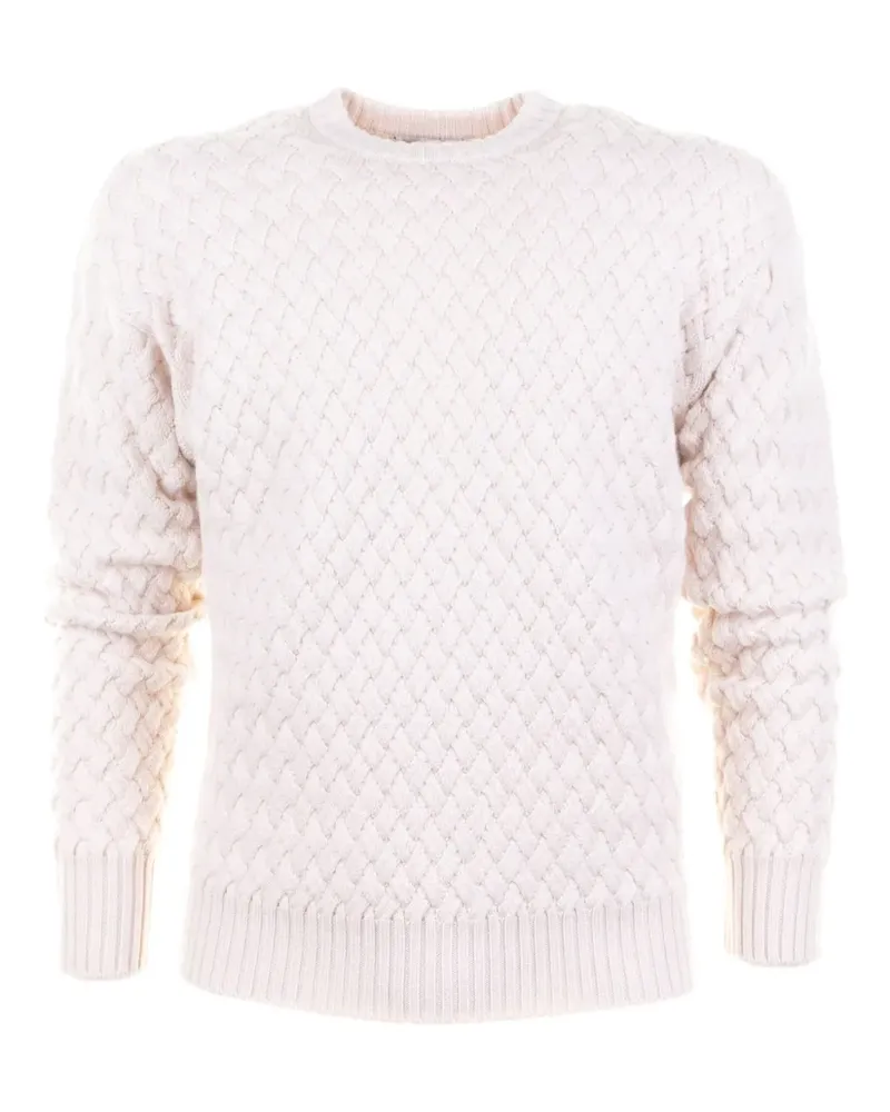 Alpha Studio textured crew-neck sweater - Nude Nude