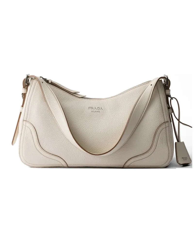 Prada Aimèe large leather shoulder bag - Nude Nude