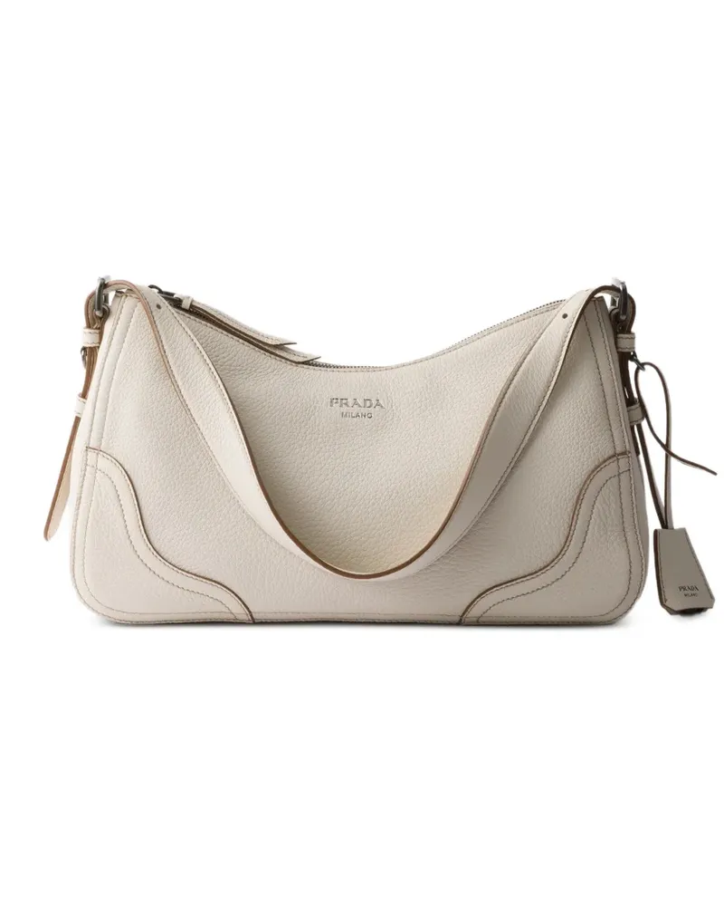 Prada Aimèe large leather shoulder bag - Nude Nude