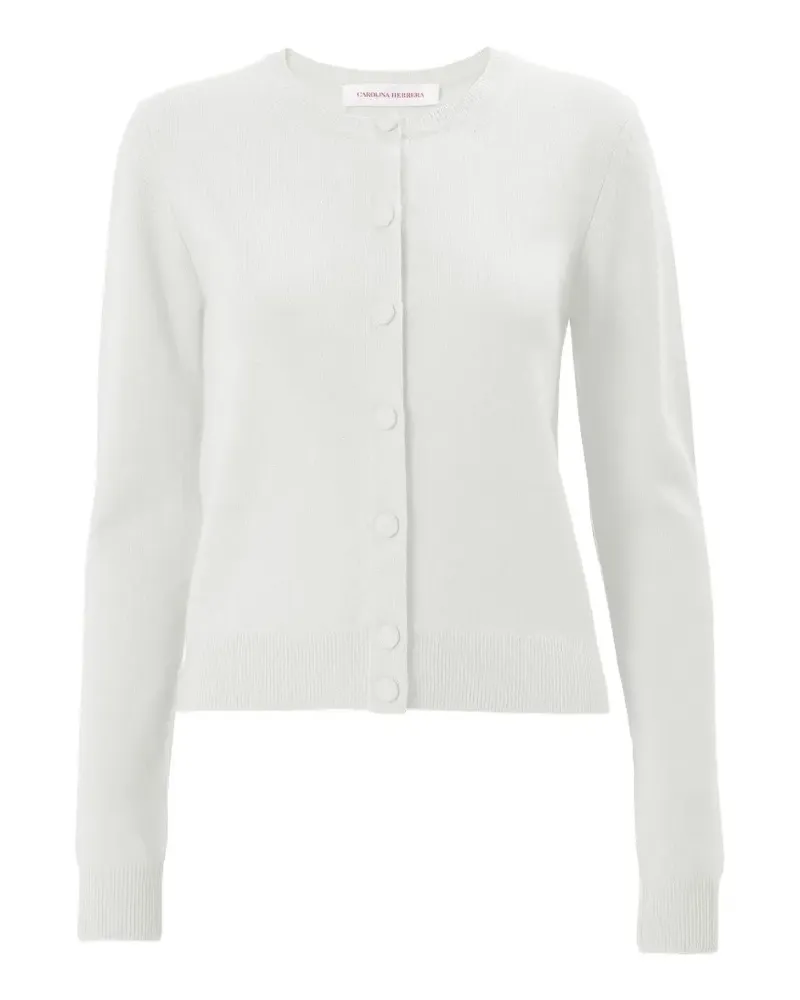 Carolina Herrera New York crew-neck long-sleeve cardigan - Weiß Weiß