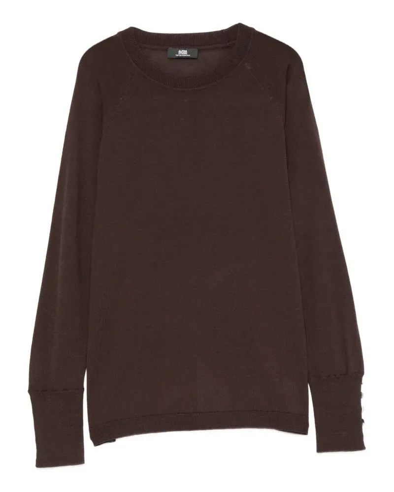 Alpha Studio Pullover mit Knopfmanschetten - Braun Braun
