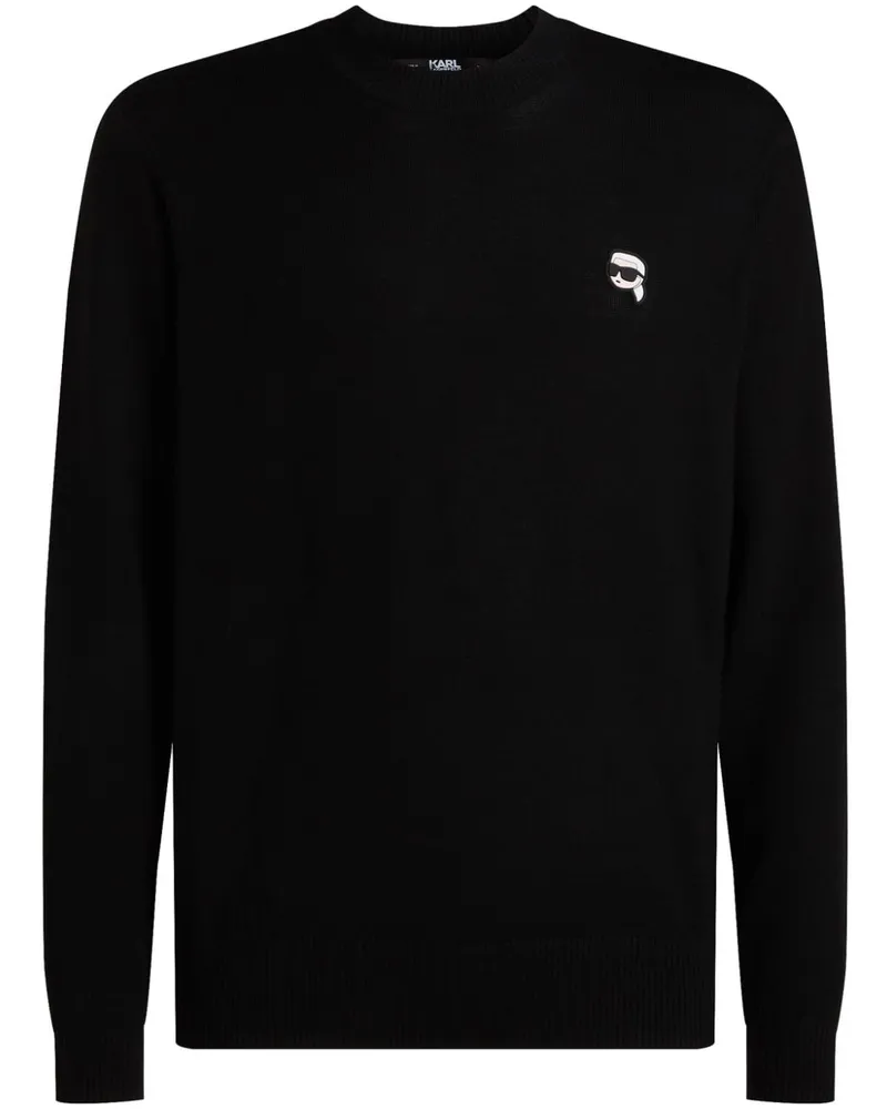 Karl Lagerfeld Ikon Pullover aus Merinowoll - Schwarz Schwarz