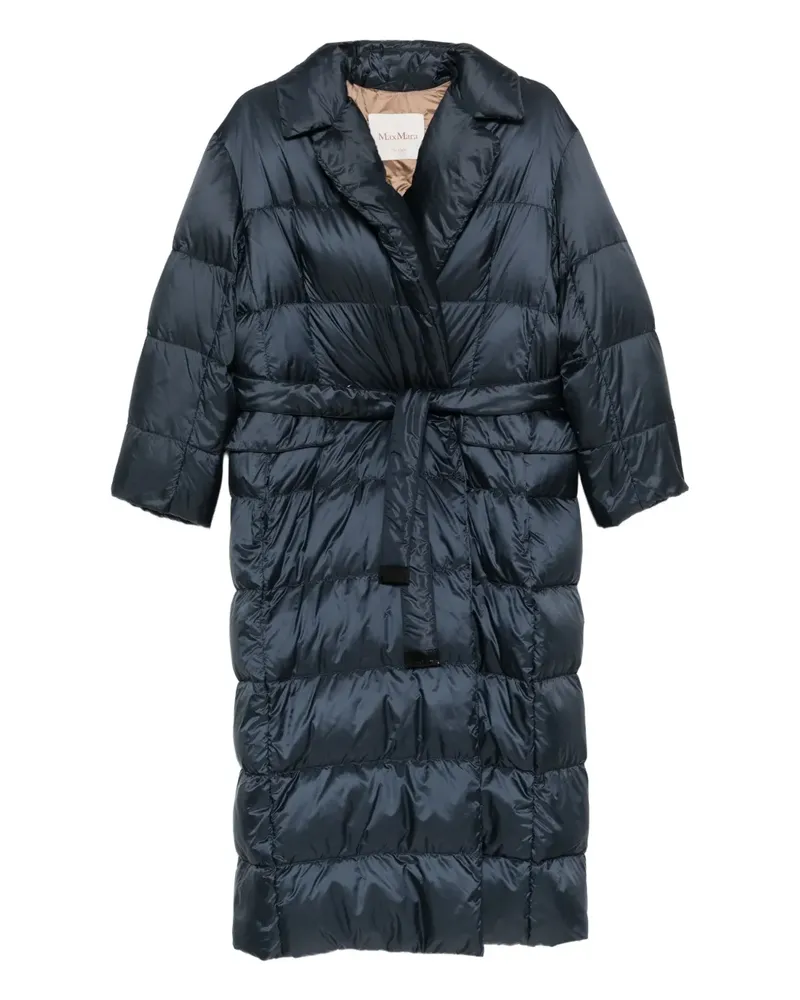 Max Mara Gesteppter Mantel mit Gürtel - Blau Blau