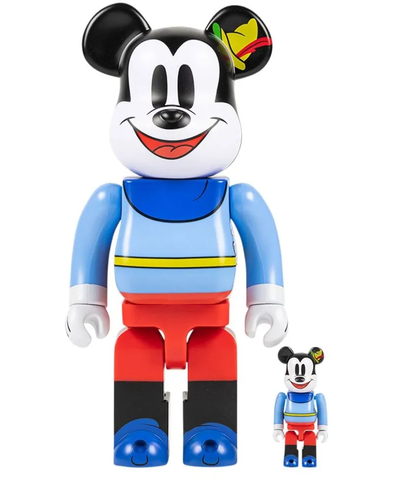 Medicom Toy x Disney Mickey Mouse BearbrBrave Little Tailor BE@RBRICK 100% und 400% Figuren-Set Blau