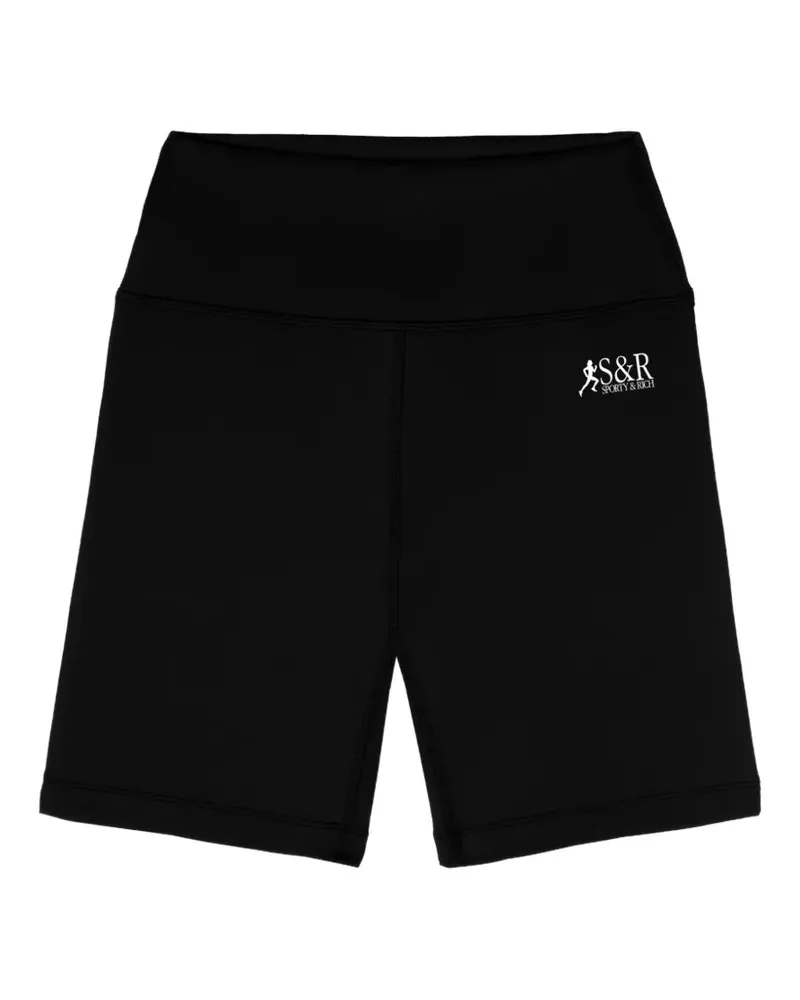 SPORTY & RICH SR Runner Bikershorts - Schwarz Schwarz