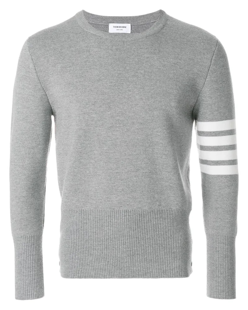 Thom Browne Pullover mit Logo-Streifen - Grau Grau