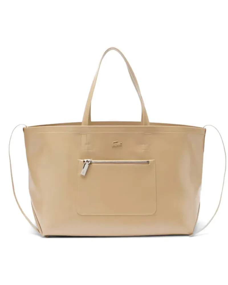 Lacoste Großer Lite Tote Bag mit Glanzoptik - Nude Nude