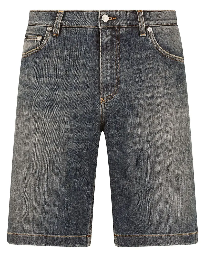 Dolce & Gabbana Knielange Jeans-Shorts - Blau Blau