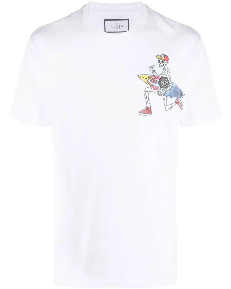 Philipp Plein T-Shirt mit Hawaii-Print - Weiß Weiß