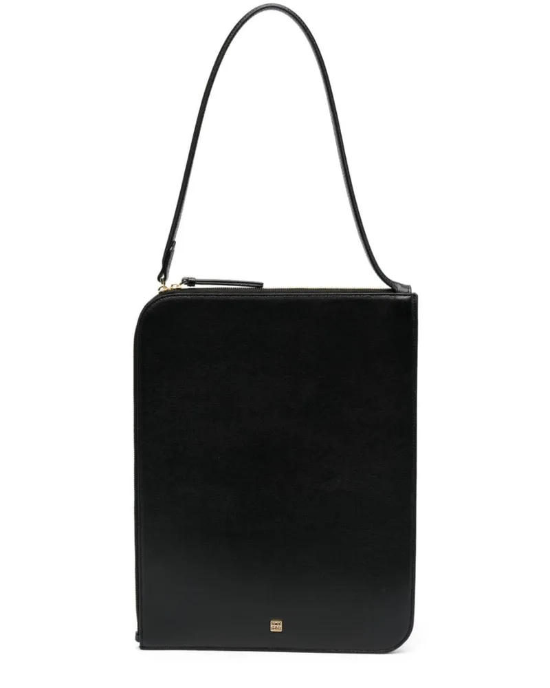 Totême Schultertasche mit Logo-Schild - Schwarz Schwarz