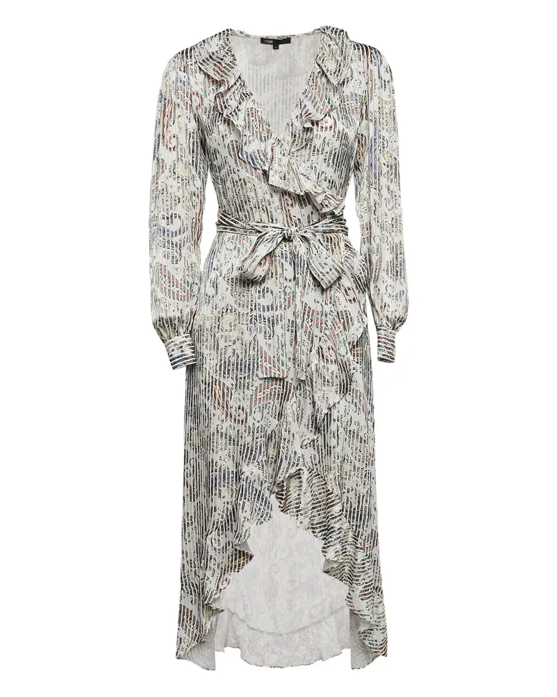 Maje Gewickeltes Kleid mit Paisley-Print - Grau Grau