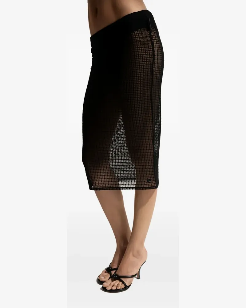 Courrèges Rock mit Spitze - Schwarz Schwarz