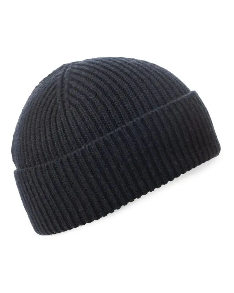 Inverni Gerippte Kaschmirbeanie - Blau Blau