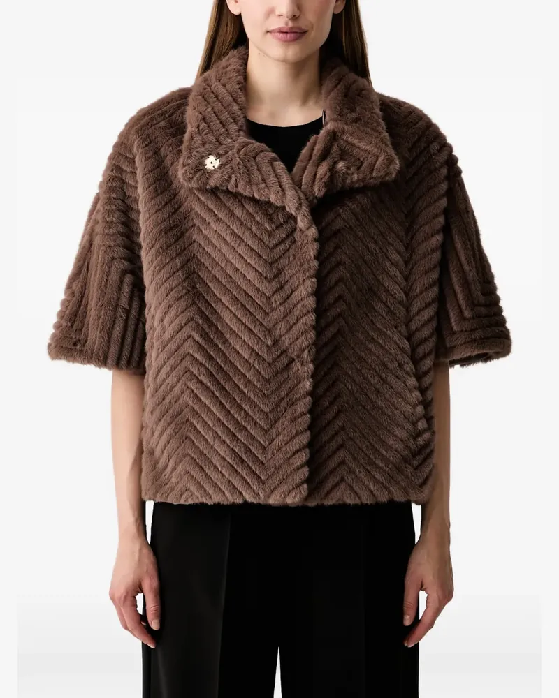Joseph Ribkoff Jacke aus Faux Fur mit Zickzackmuster - Braun Braun