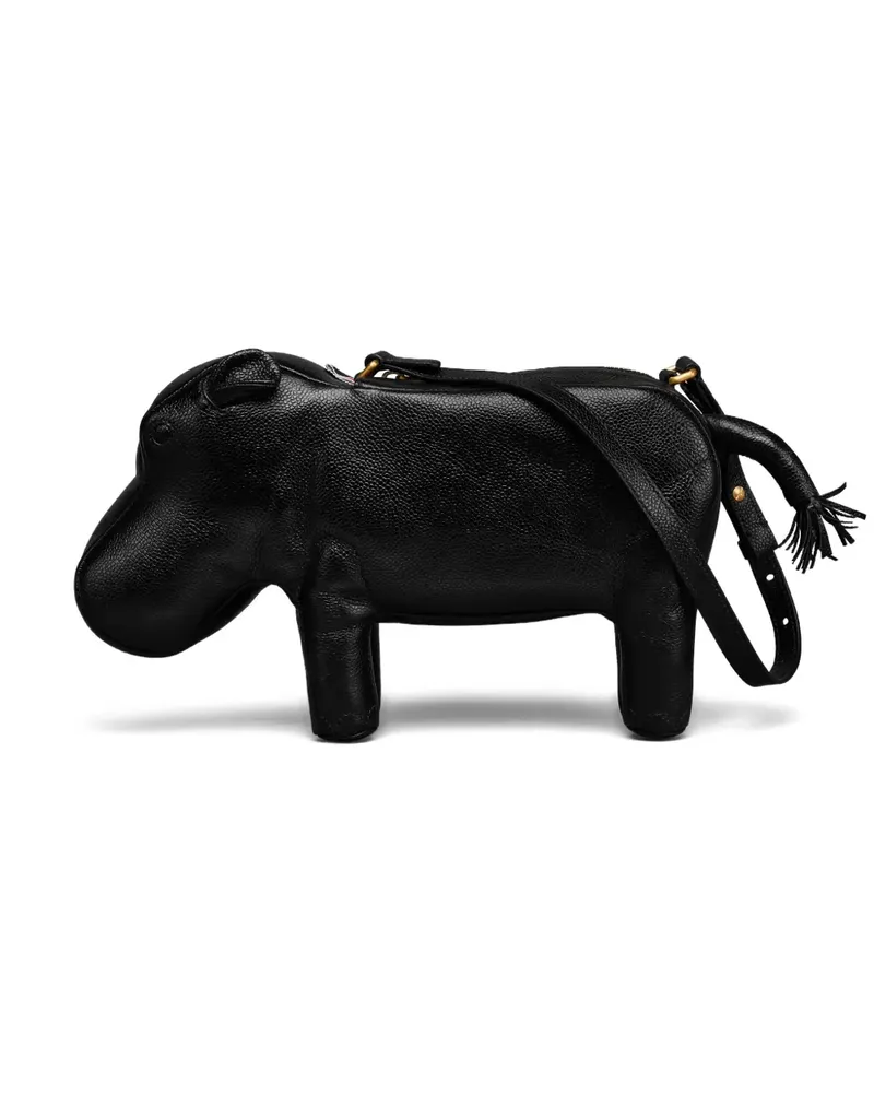 Thom Browne Schultertasche mit Hippo-Motiv - Schwarz Schwarz