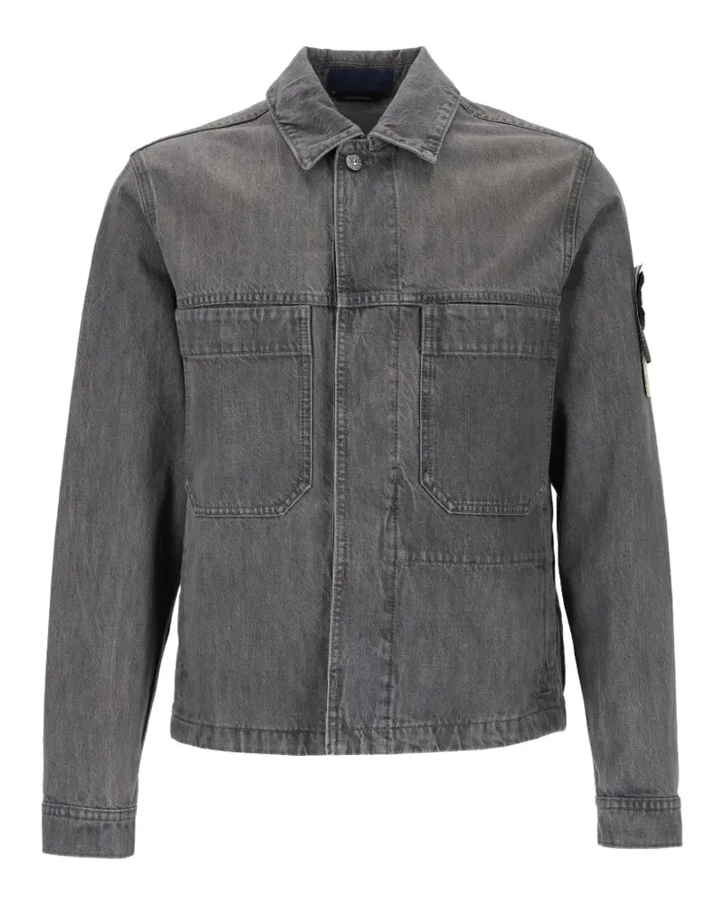 Stone Island 4100006 hellgraue Waschung aus schwarzem Denim Grau