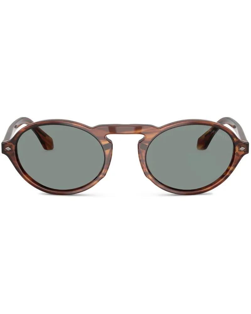 Giorgio Armani Sonnenbrille mit Logo-Print - Braun Braun