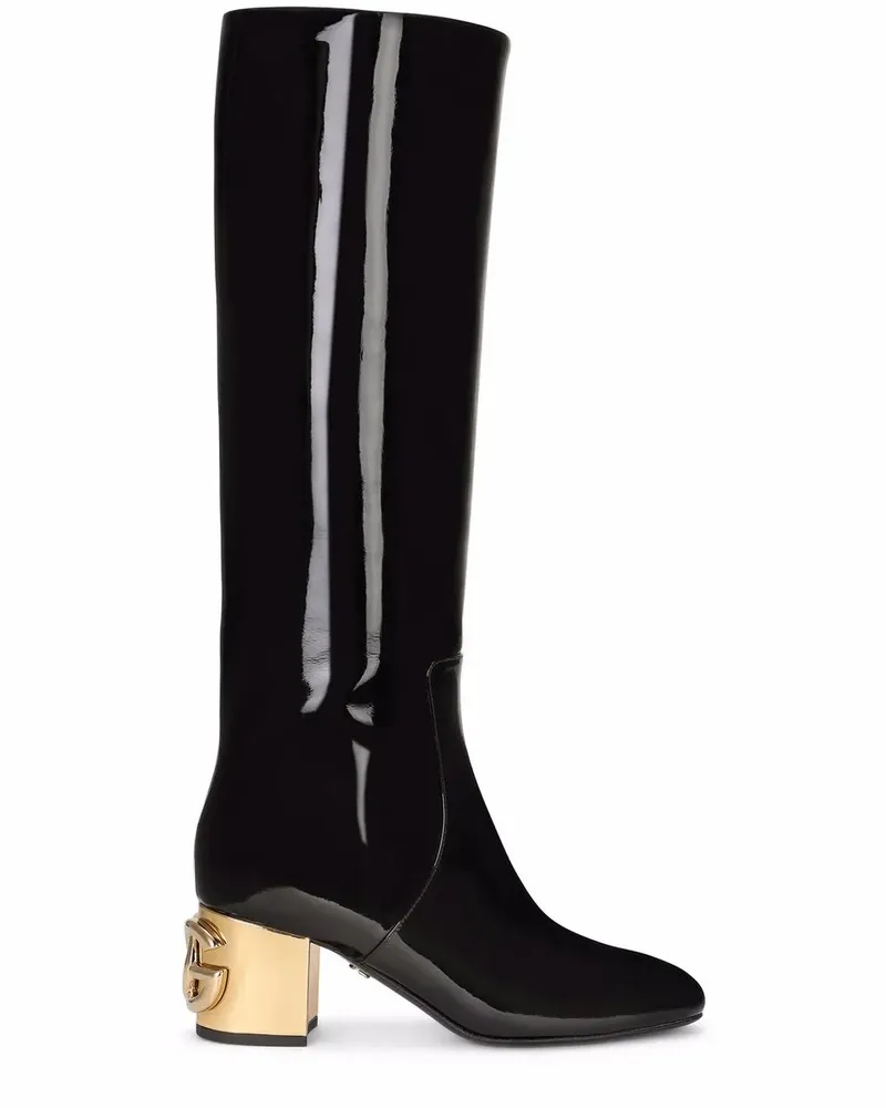 Dolce & Gabbana Kniehohe Stiefel - Schwarz Schwarz