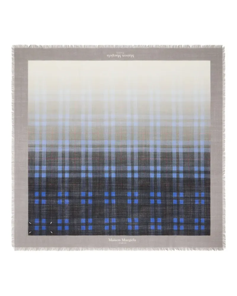 Maison Margiela Ausgefranstes Einstecktuch mit Karo - Grau Grau