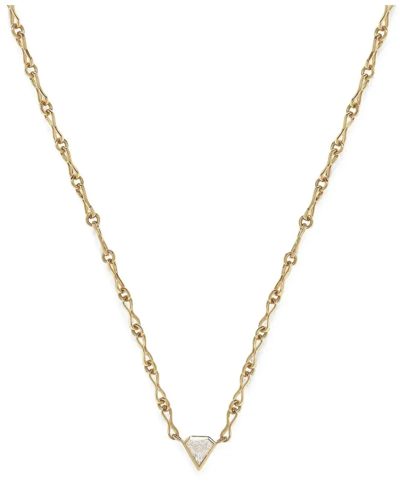 AZLEE Shield Halskette mit Diamant - Gold Gold