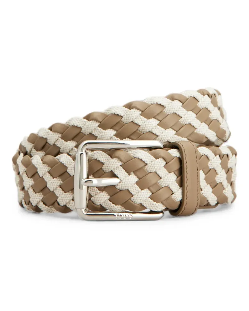 TOD'S belt in leather and canvas - Nude Nude