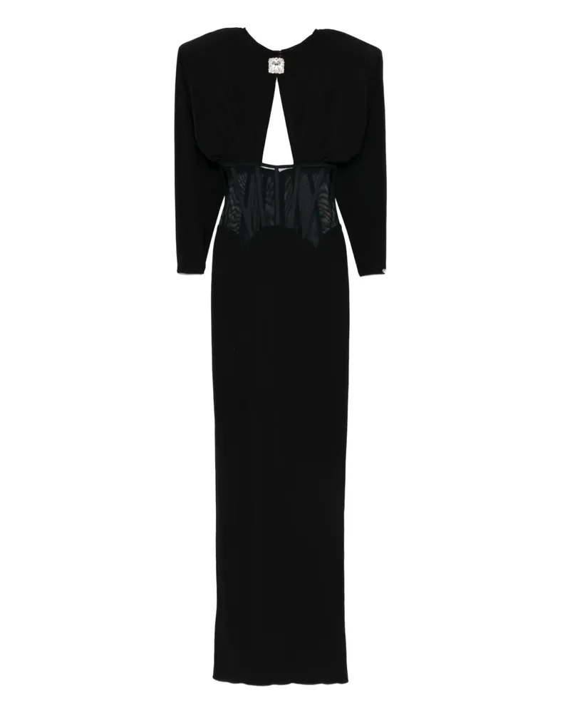 NISSA Maxikleid mit Schulterpolstern - Schwarz Schwarz