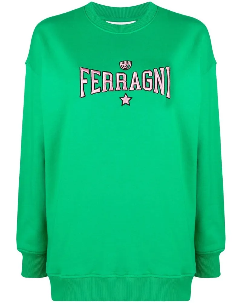 Chiara Ferragni Sweatshirt mit Logo-Stickerei Grün