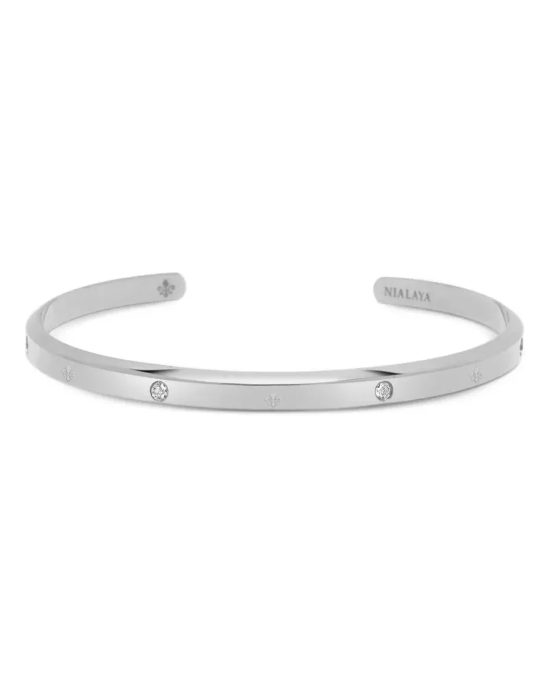 Nialaya Offene Fleur de Lis Armspange - Silber Silber